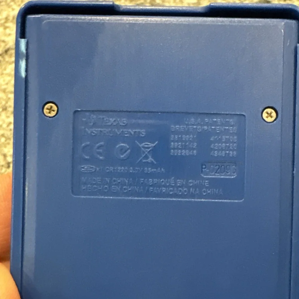 Vintage Texas Instruments TI-108 School Solar Calculator Blue Basic Math w Cover